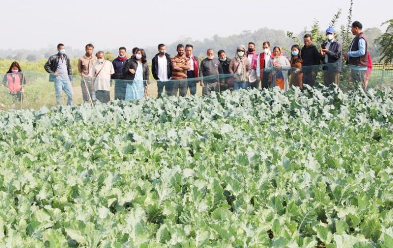 Farmers with officials and others during the intra state exposure tour cum interaction programme organised from December 17 to 19.